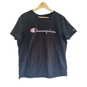Champion Athleticwear Black‎ T-Shirt Womens Large L Short Sleeve Top